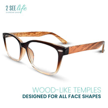 Wood Look Retro Reading Glasses for Men | R-907